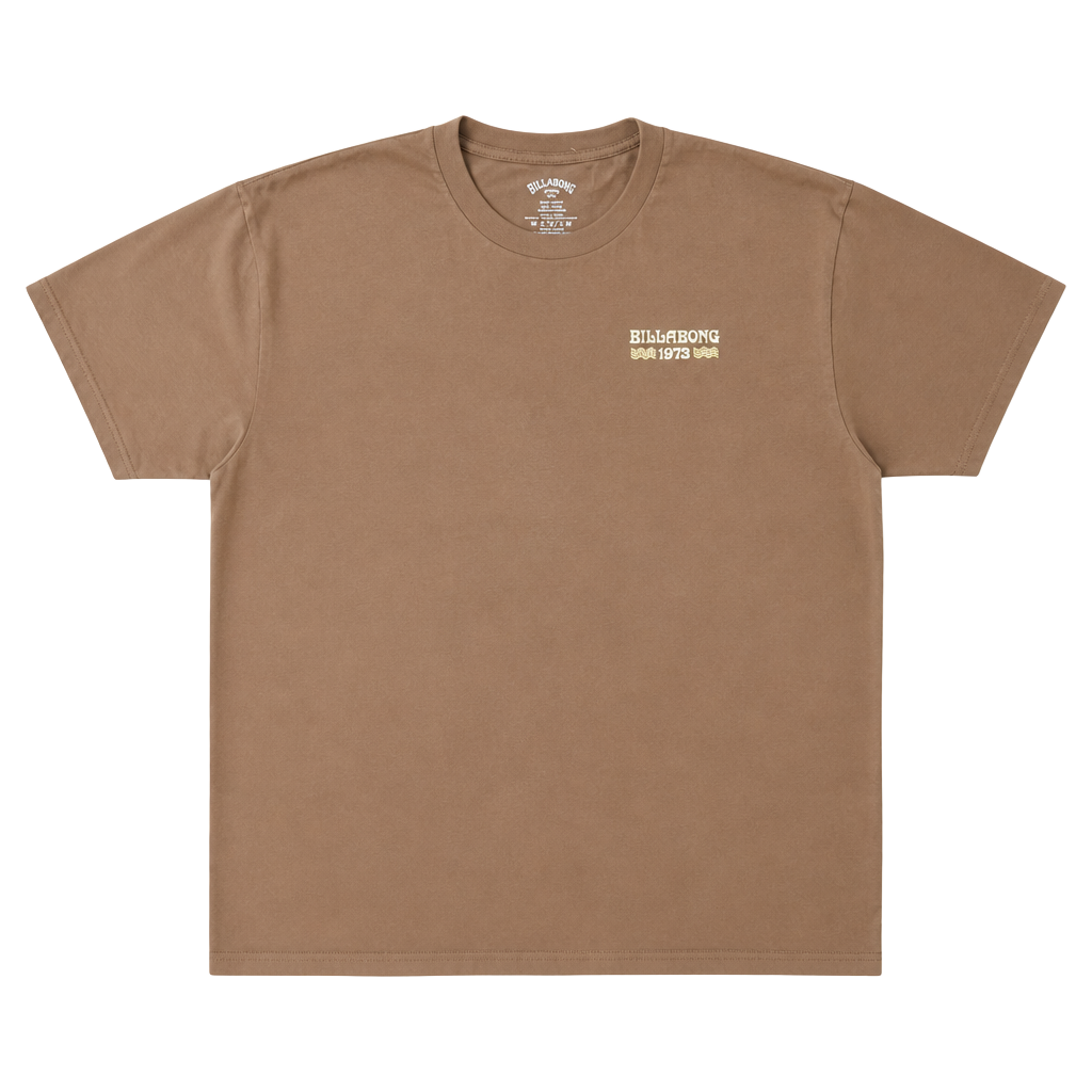 Billabong Graphic T-Shirt XL Brown Feeling Free 1973 Short Sleeve 1