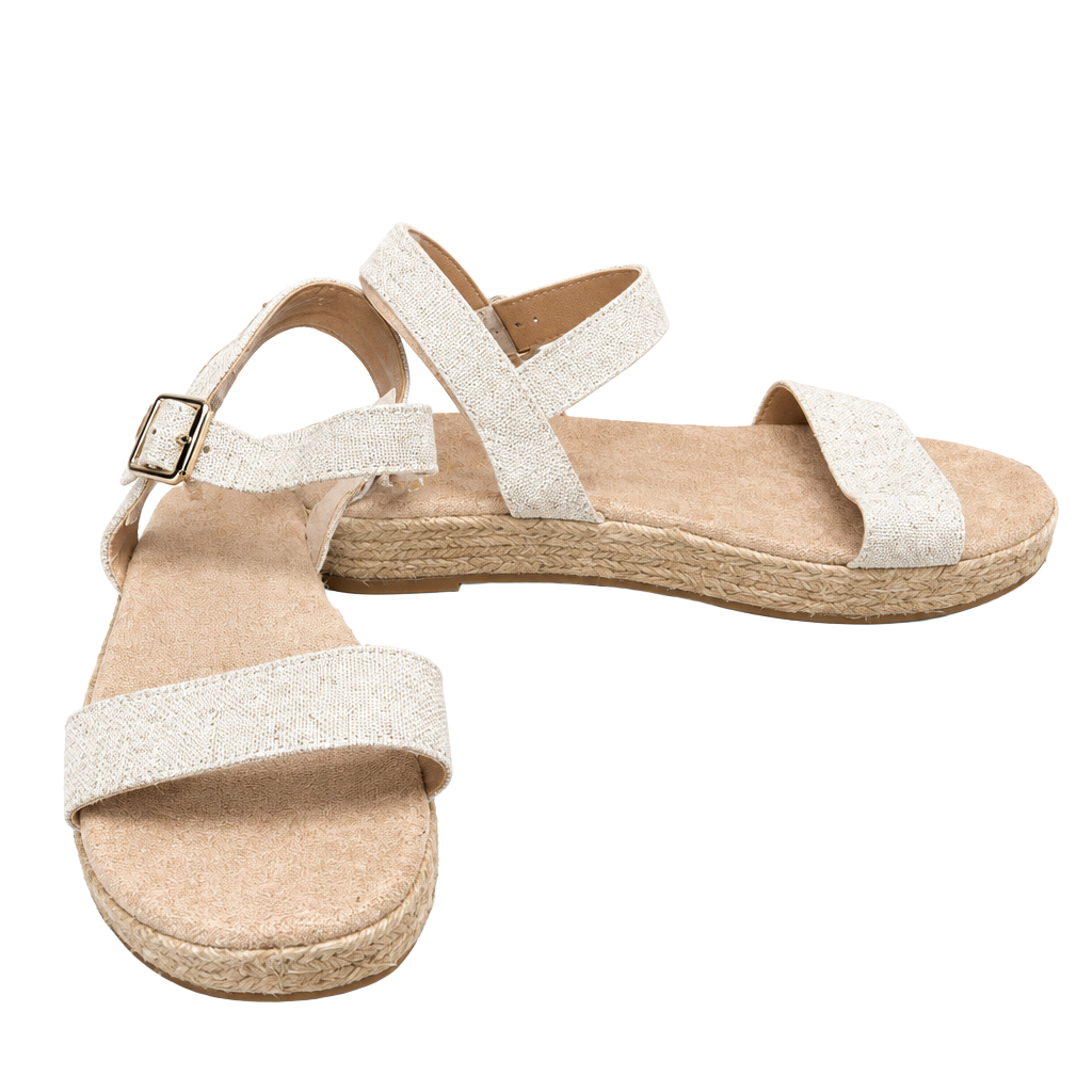 Old Navy Espadrille Flatform Platform Wedge Sandals Size 7.5 Beige 1