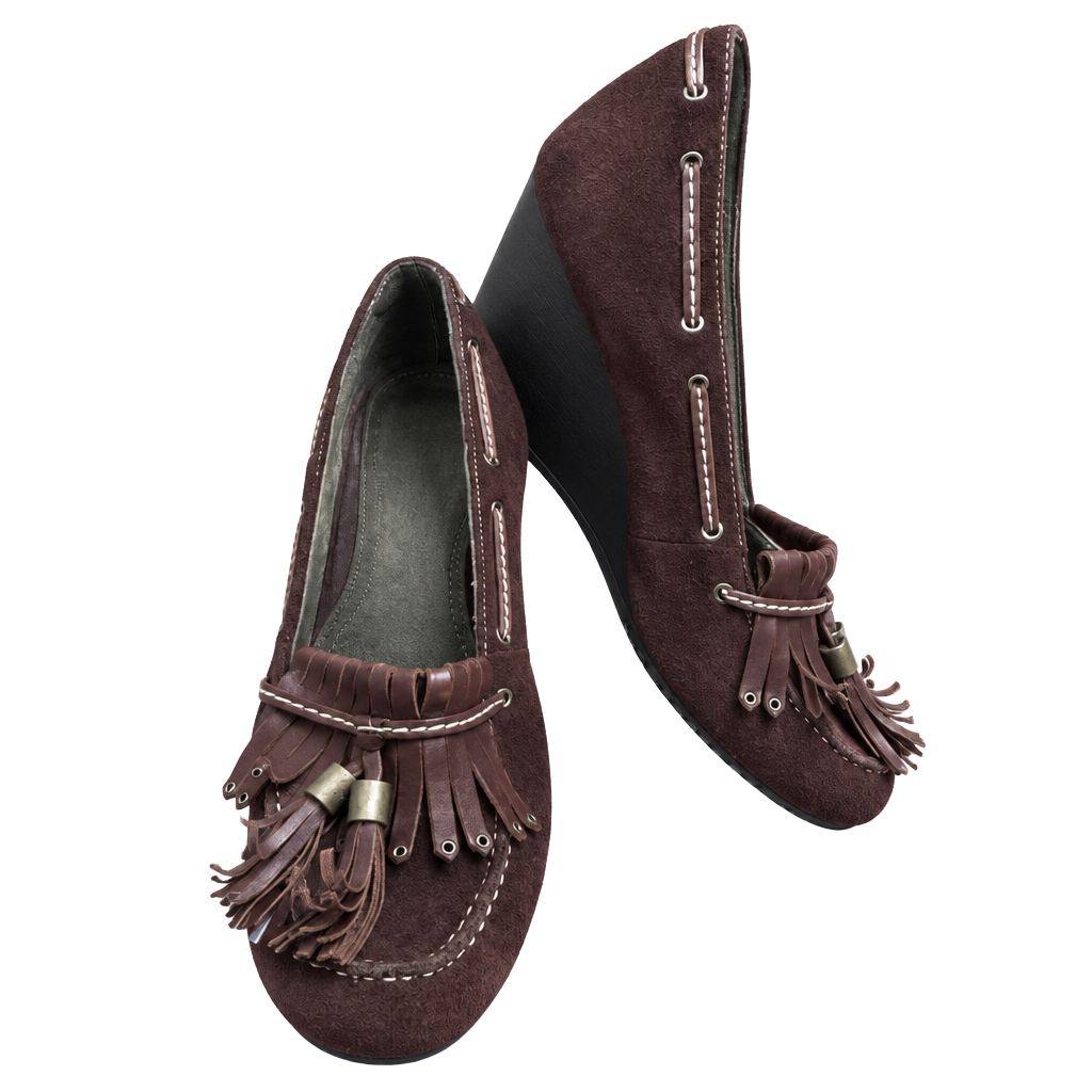 Aerosoles Wedge Shoes Size 7.5 Brown Suede Tassel Loafer 1