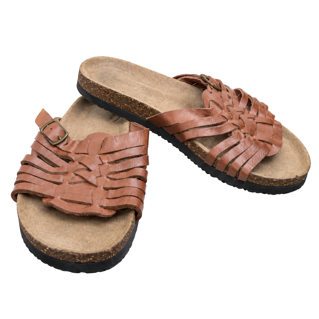 American Eagle Leather Slide Sandals Brown Size 8 1