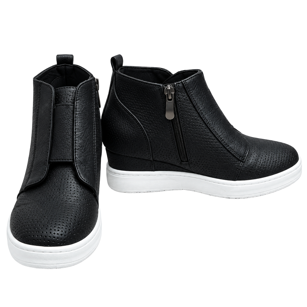 Journee Collection Clara Wedge Sneaker Size 7.5 Black 1
