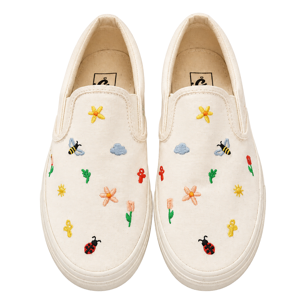 Vans Garden Party Classic Slip-On Shoes True White 1
