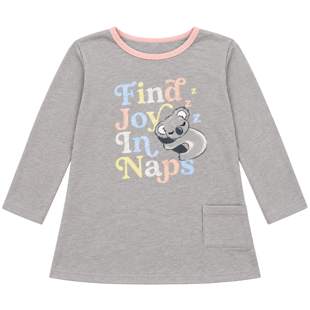Wonder Nation Pajama Top Size XL 14-16 Gray Koala Find Joy In Naps 1