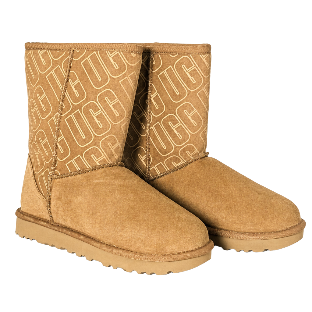 UGG Women's Classic Ankle Boots in Chestnut with Logo Detail 1
