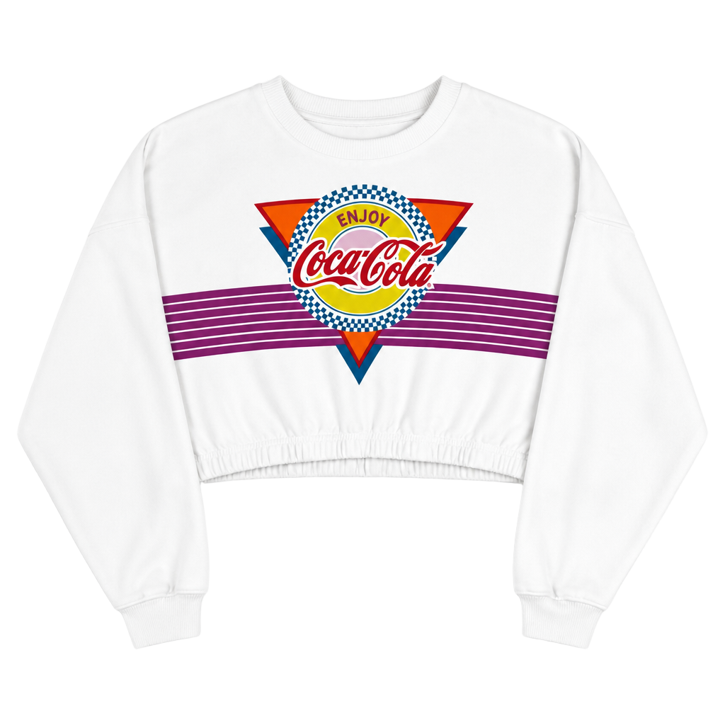 Vintage Coca Cola Crop Top Crewneck Sweatshirt Size M Women Streetwear 1