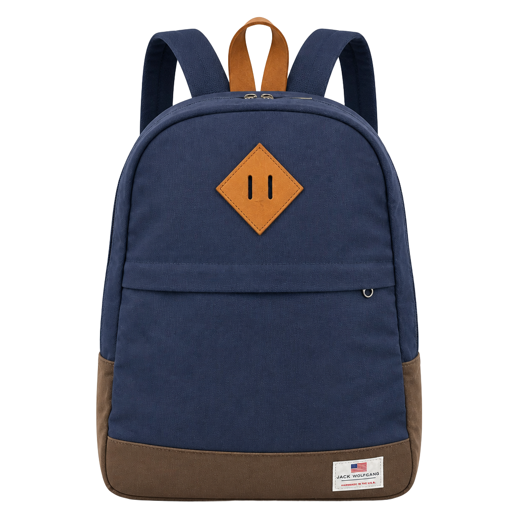 Jack + Mulligan Miller Canvas Leather Trim Backpack Made in the USA 1
