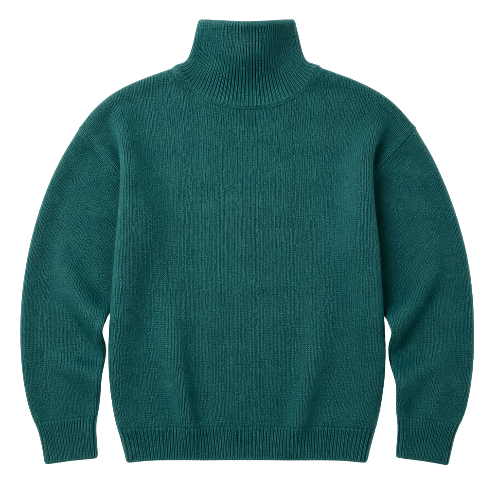 Banana Republic Women's Emerald Green Cotton-Blend Mock Neck Sweater Size M 1