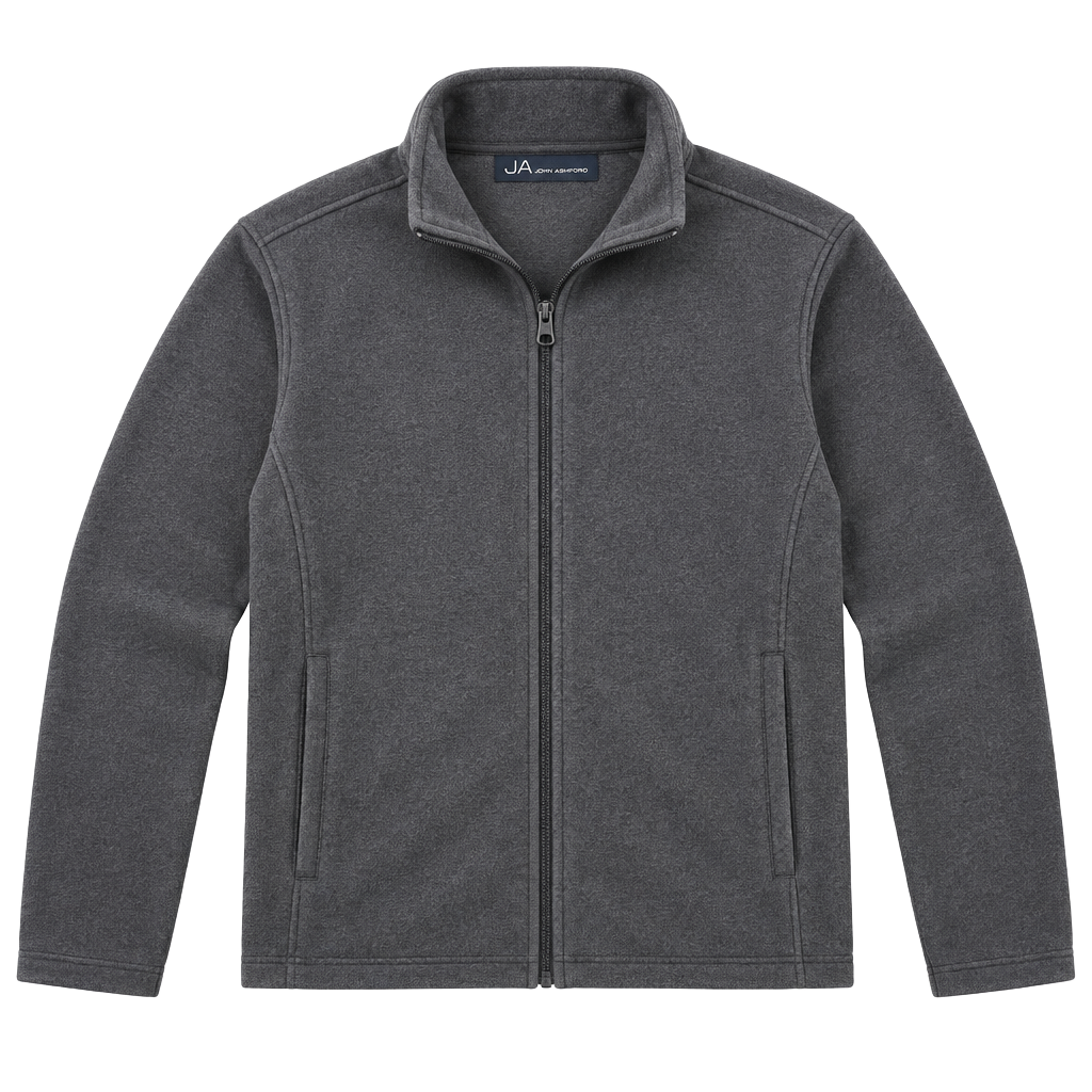 John Ashford Gray Full Zip Fleece Sweater 1