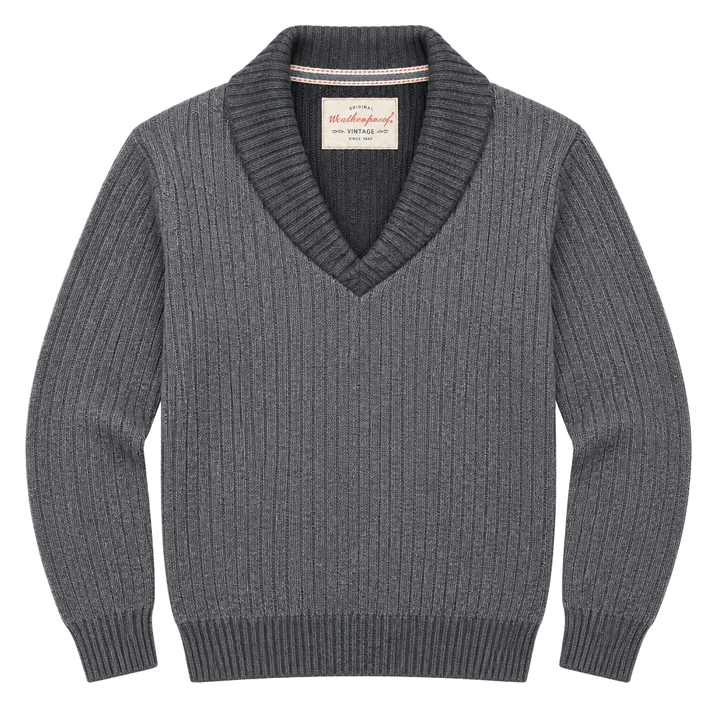 Weatherproof Vintage Shawl Collar Knit Ribbed Sweater 1