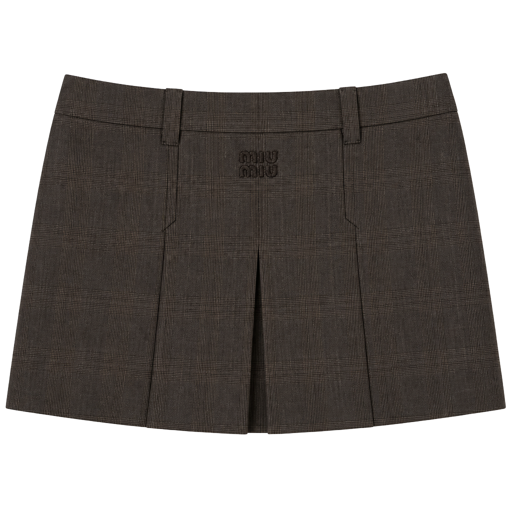 Miu Miu Plaid Wool Mini Skirt 1
