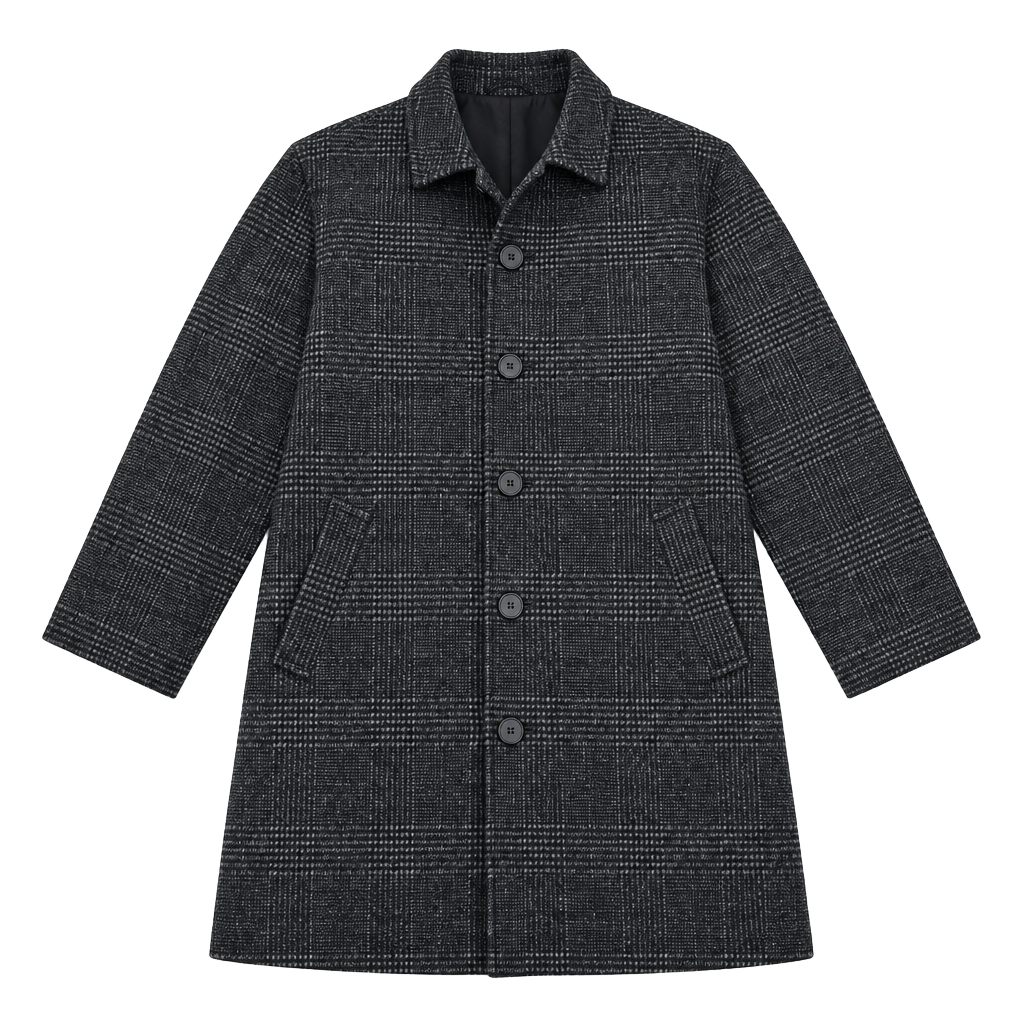 Old Navy Car Coat Size XL Black and White Plaid Wool Blend Jacket 1