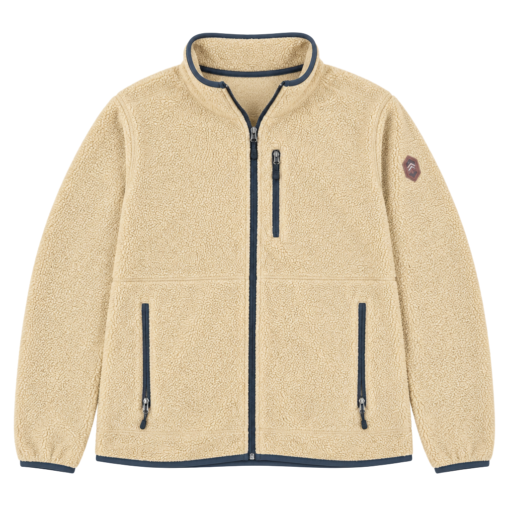 Free Country Highland Sherpa Jacket Size XL Beige Full Zip Fleece 1