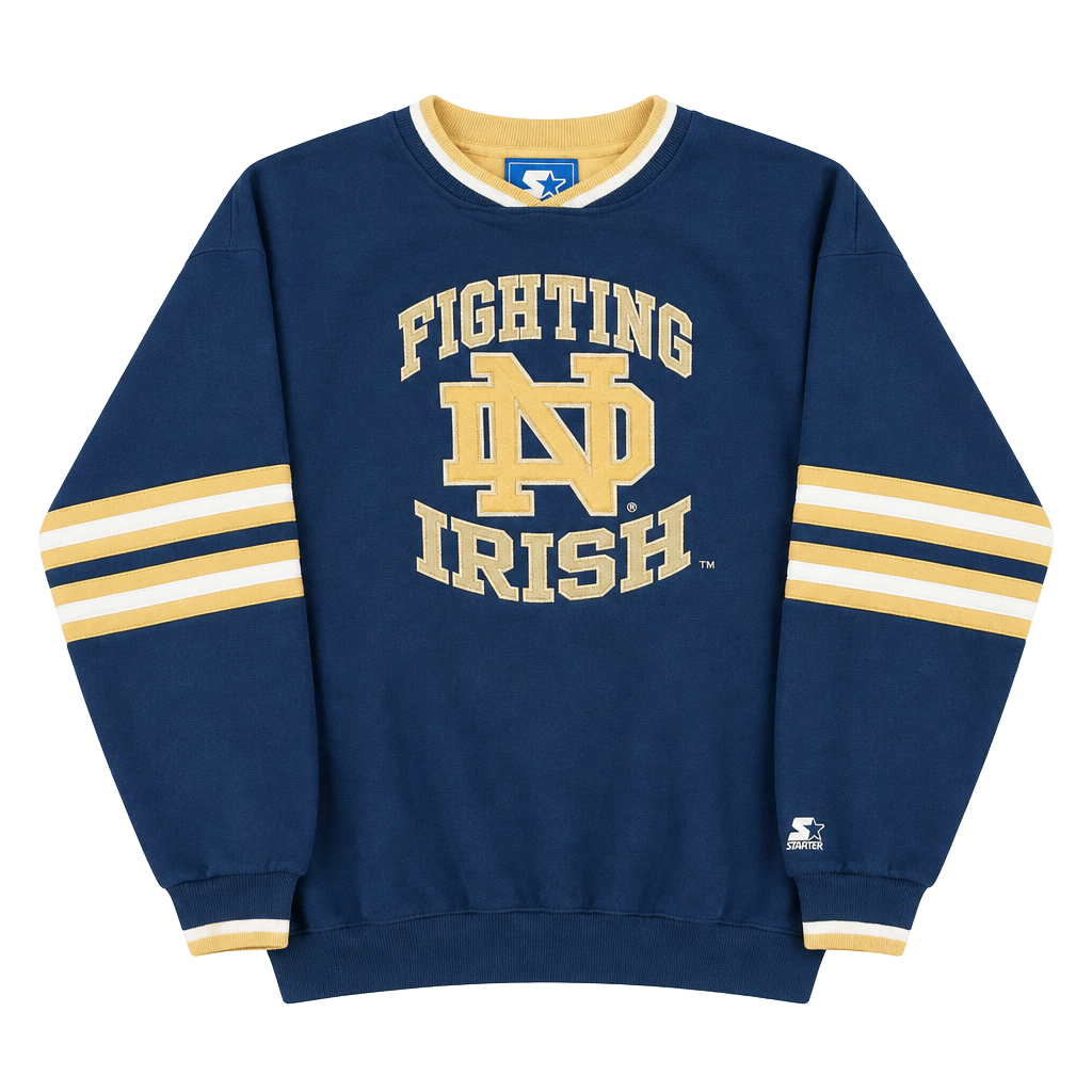 Starter Notre Dame Fighting Irish Crewneck Sweatshirt Blue 1