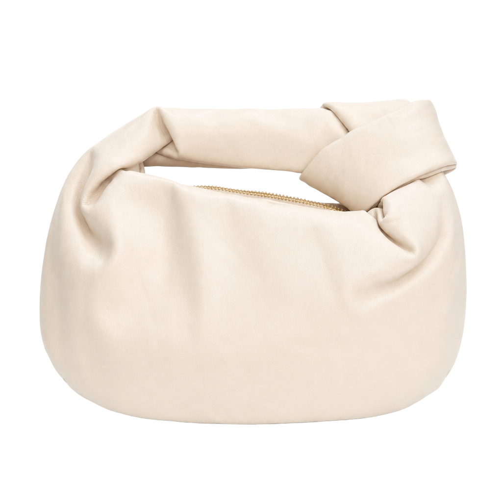 Melie Bianco Cream Alexandra Top Knot Vegan Leather Bag 1