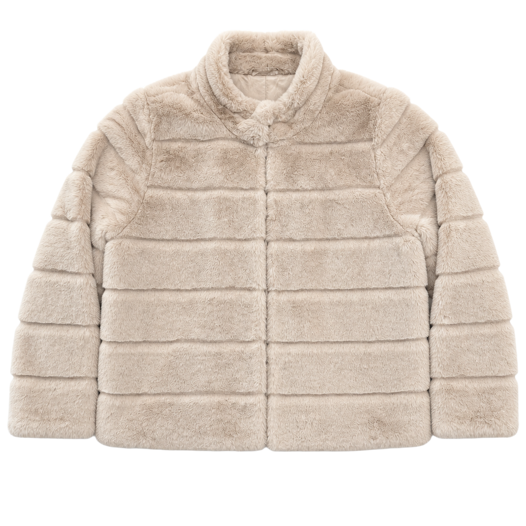 Marc New York Faux Fur Coat Size XL Beige Cropped Jacket 1