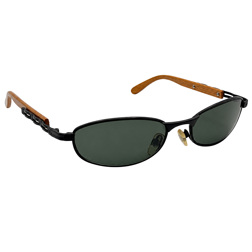 OLK Mod. 291 Size 51-19 Sunglasses Black Wood Temples 1