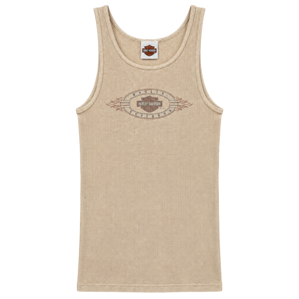 Harley-Davidson Tank Top Size XL Beige Ribbed Honolulu Hawaii 1