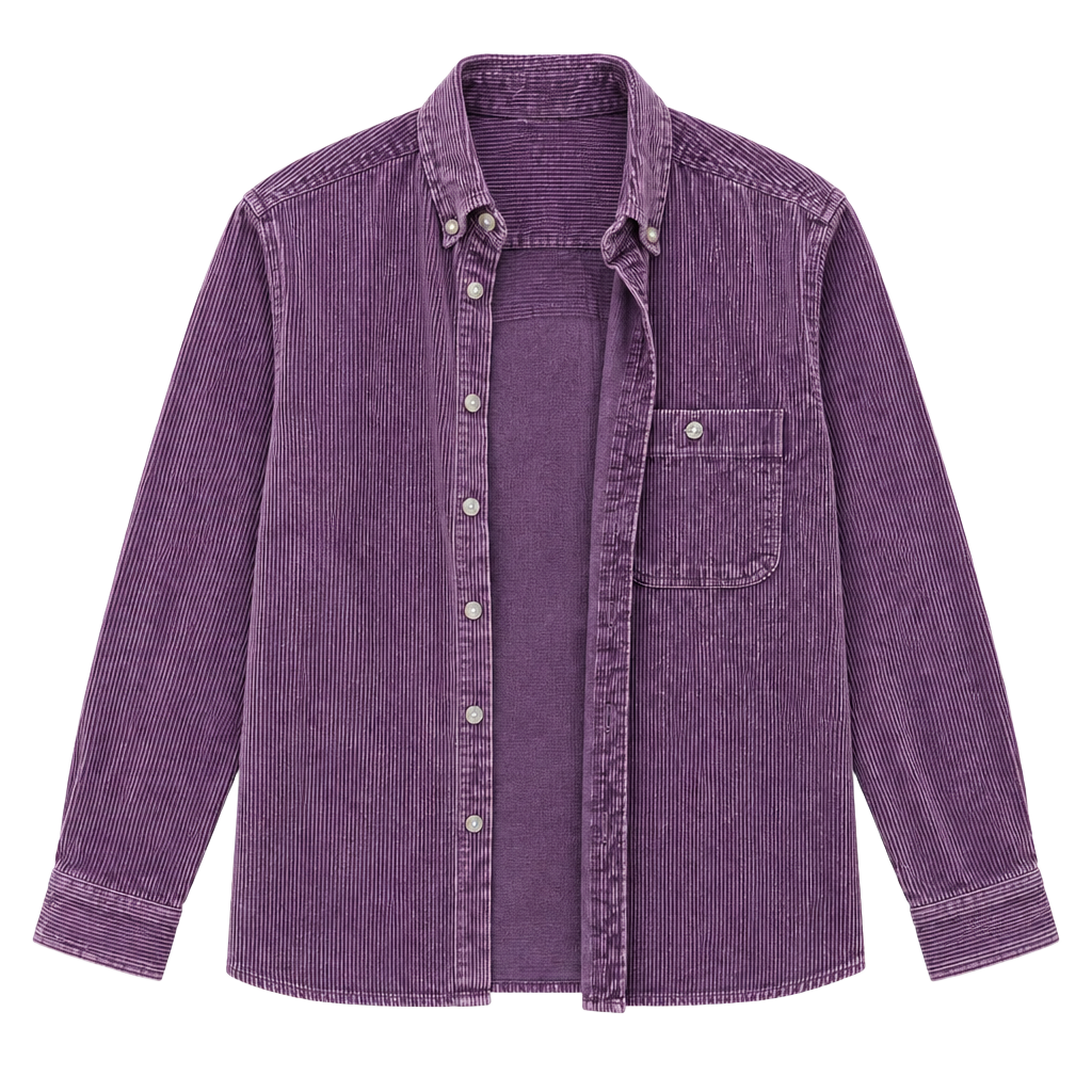 Urban Outfitters Corduroy Button Down Shirt Size M Purple Cotton 1