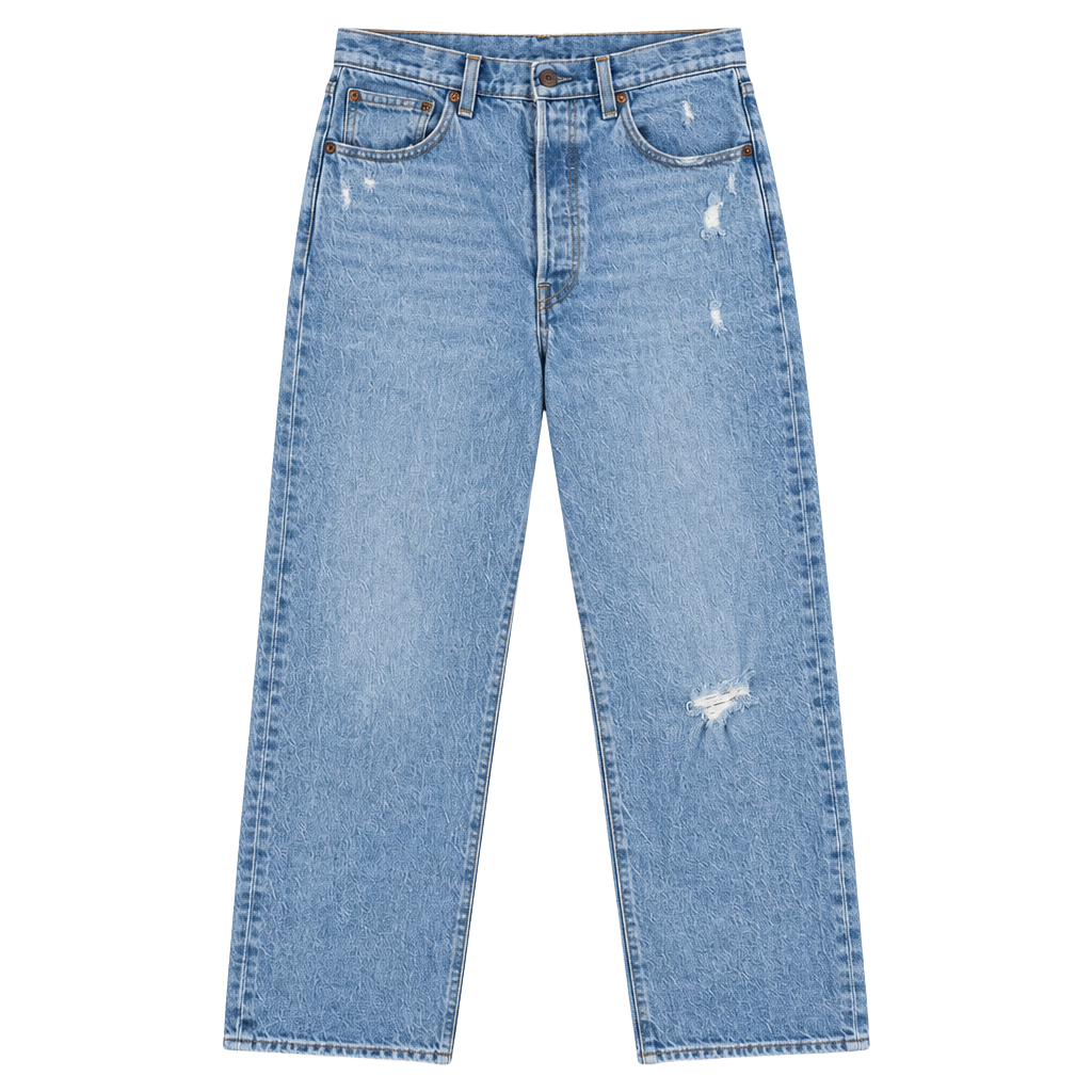 Levi's Ribcage Straight Ankle Jeans Size 27 Light Wash Distressed 1