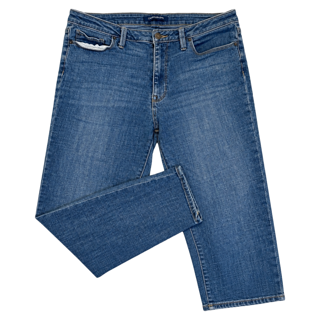 Calvin Klein Jeans Women's Ultimate Skinny Leg Mid-Rise Blue Denim Jeans Size 14 1