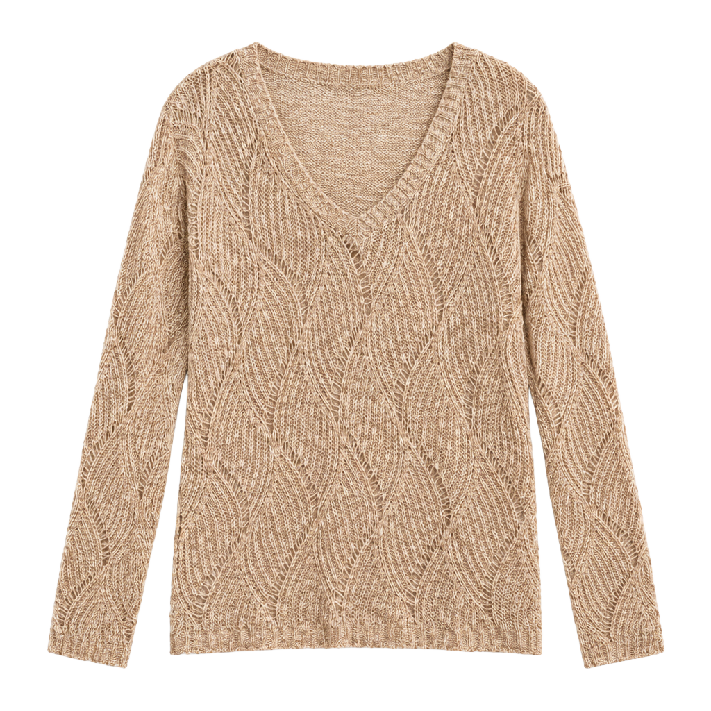 Absolutely Oatmeal Textured Knit Sweater Size M 1