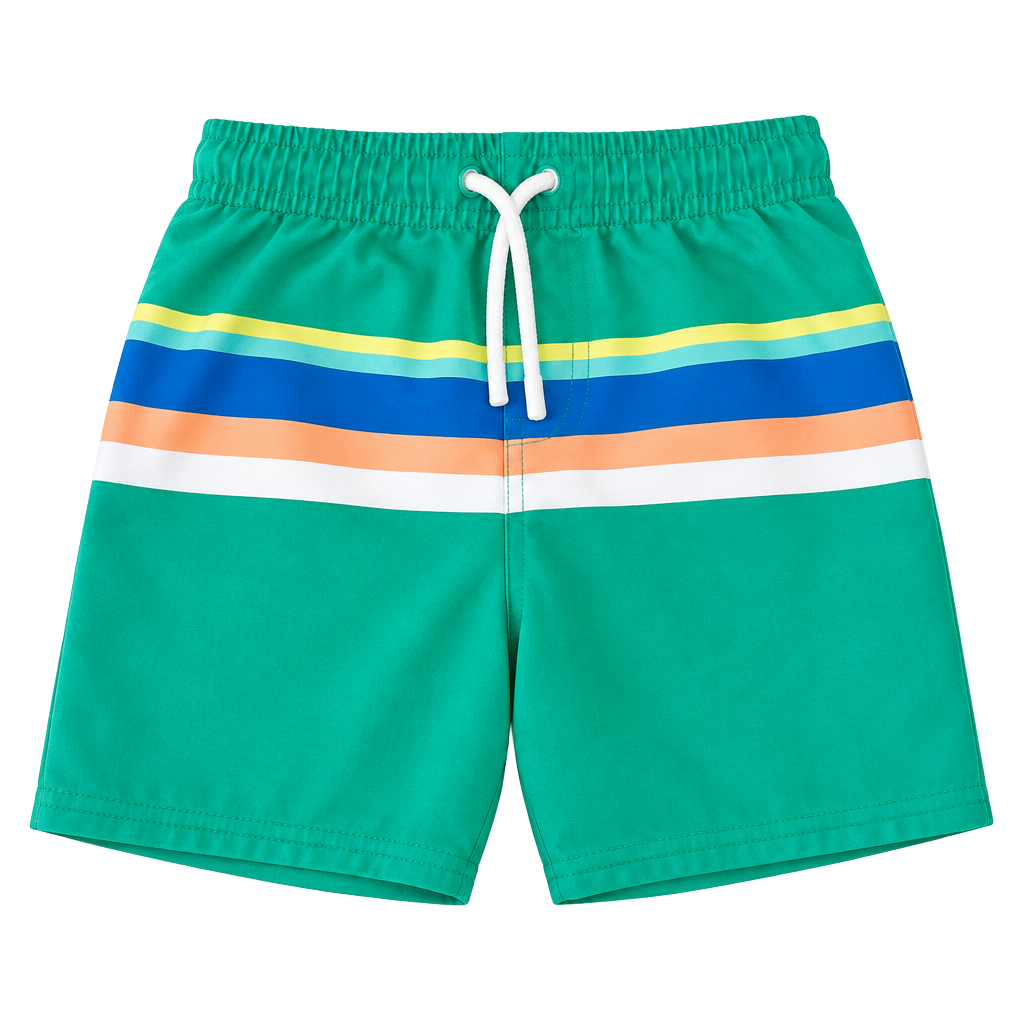 Cat & Jack Boys Swim Trunks Size 3T Green Striped Board Shorts 1