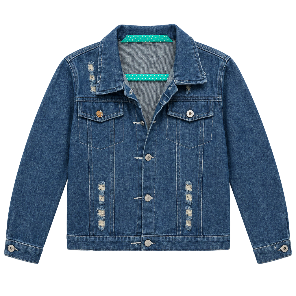 Boys 4T Denim Jacket with Construction Truck Graphic 1