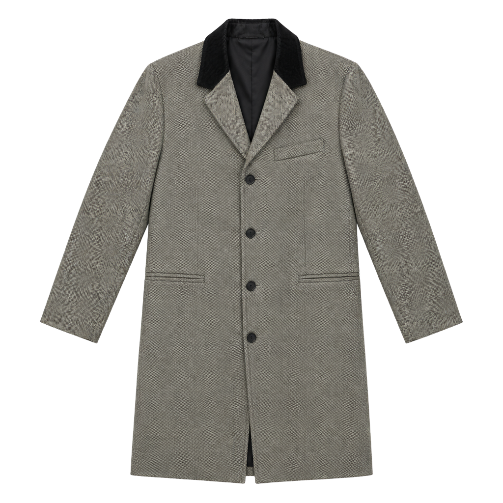 Lauren Ralph Lauren Wool Tweed Leather Collar Coat Size 12 1