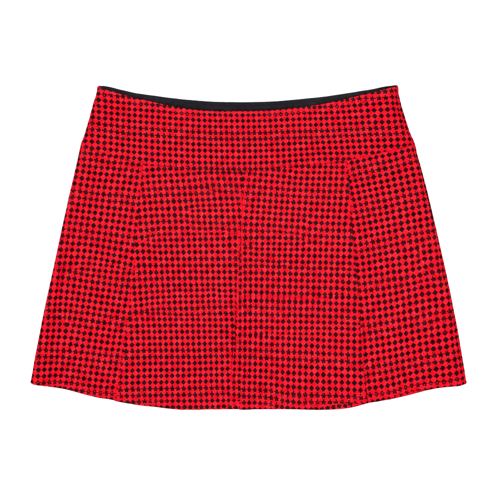 Juicy Couture Mini Skirt Size 8 Red Black Houndstooth Y2K 1