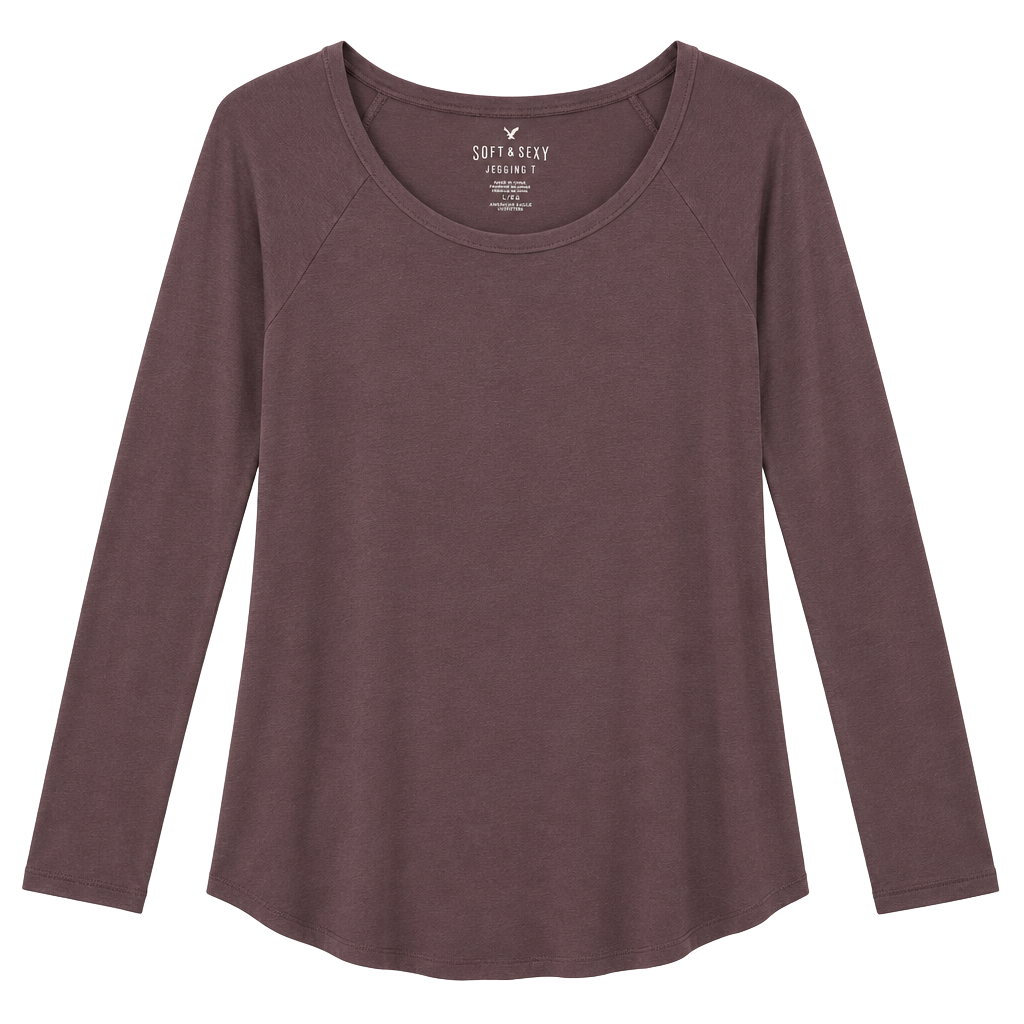 American Eagle Outfitters Soft & Sexy Jegging T Size L Purple Long Sleeve 1