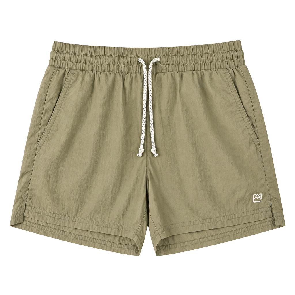 Avalanche Nylon Active Shorts Size M Olive Green Drawstring Casual 1