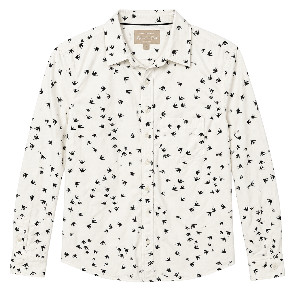 Banana Republic Soft Wash Shirt Women’s Size S Bird Print 1