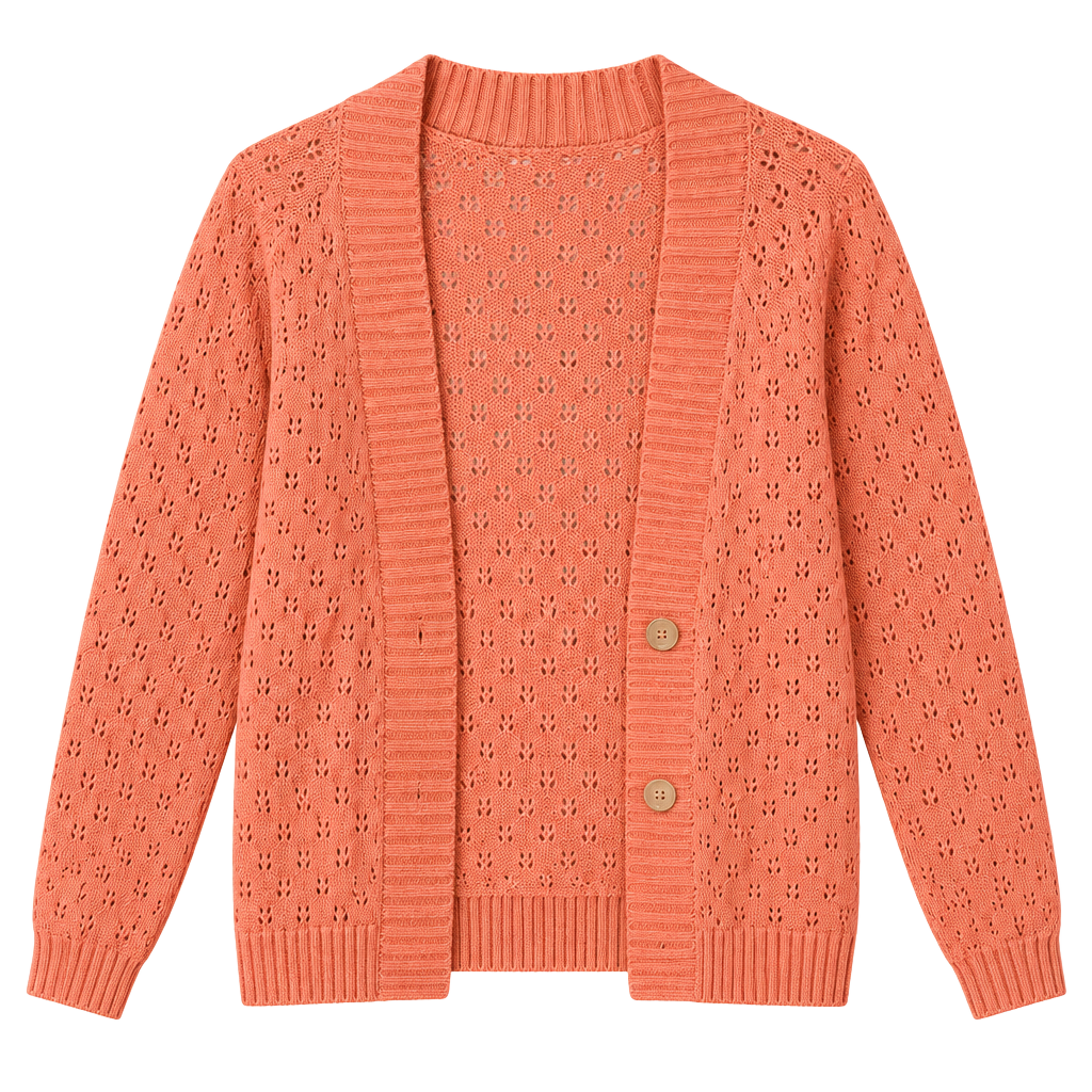 LC Lauren Conrad NWT Pointelle Cardigan Size S Peach 1