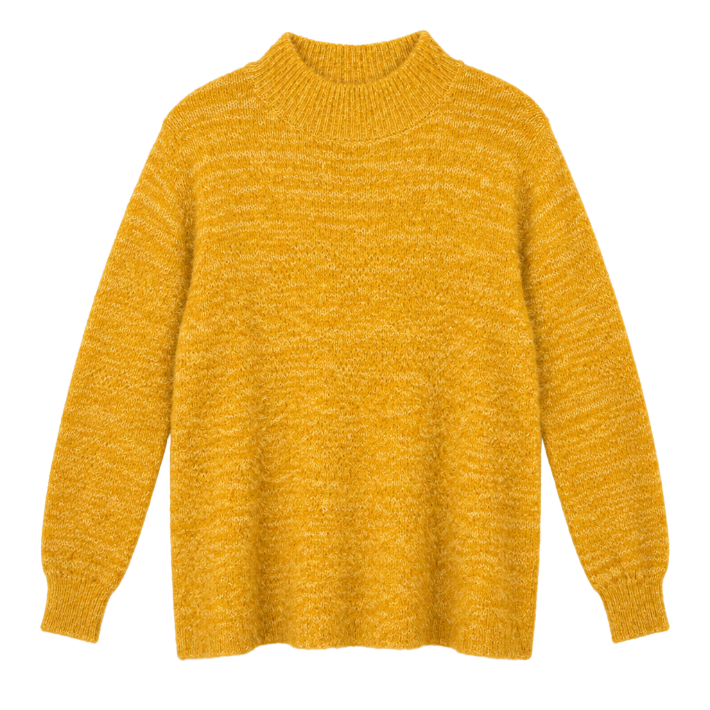 LC Lauren Conrad Fuzzy Mock Neck Sweater Women’s Size S Yellow 1