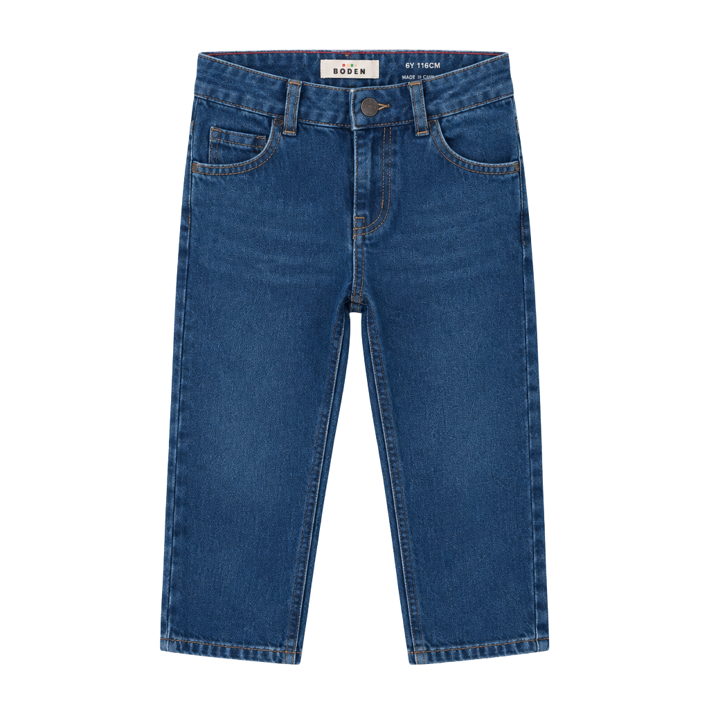 Mini Boden Relaxed Straight Girls Jeans Size 6Y 116CM Blue 1