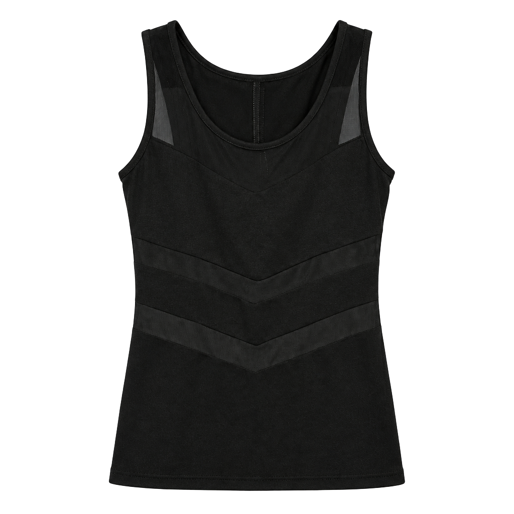 Papaya Black Mesh Panel Tank Top Women’s Size Small 1
