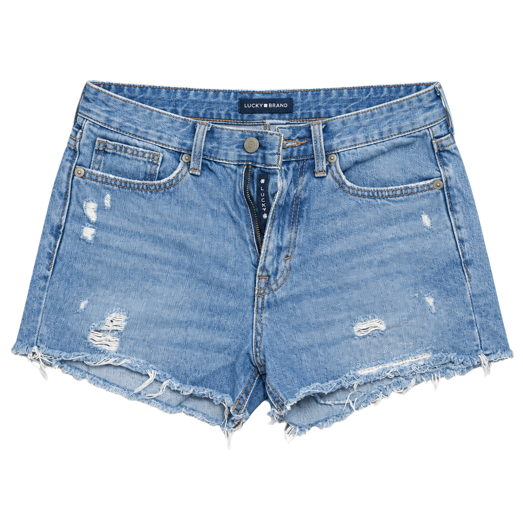 Lucky Brand Mid Rise Boy Short Women Size 4/27 Distressed 1