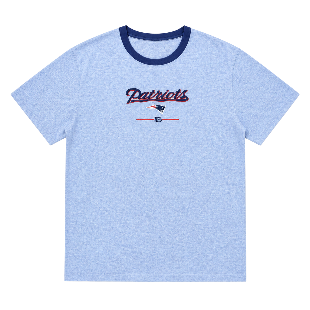 Vintage NFL New England Patriots Embroidered Logo Ringer T-Shirt Gray 1