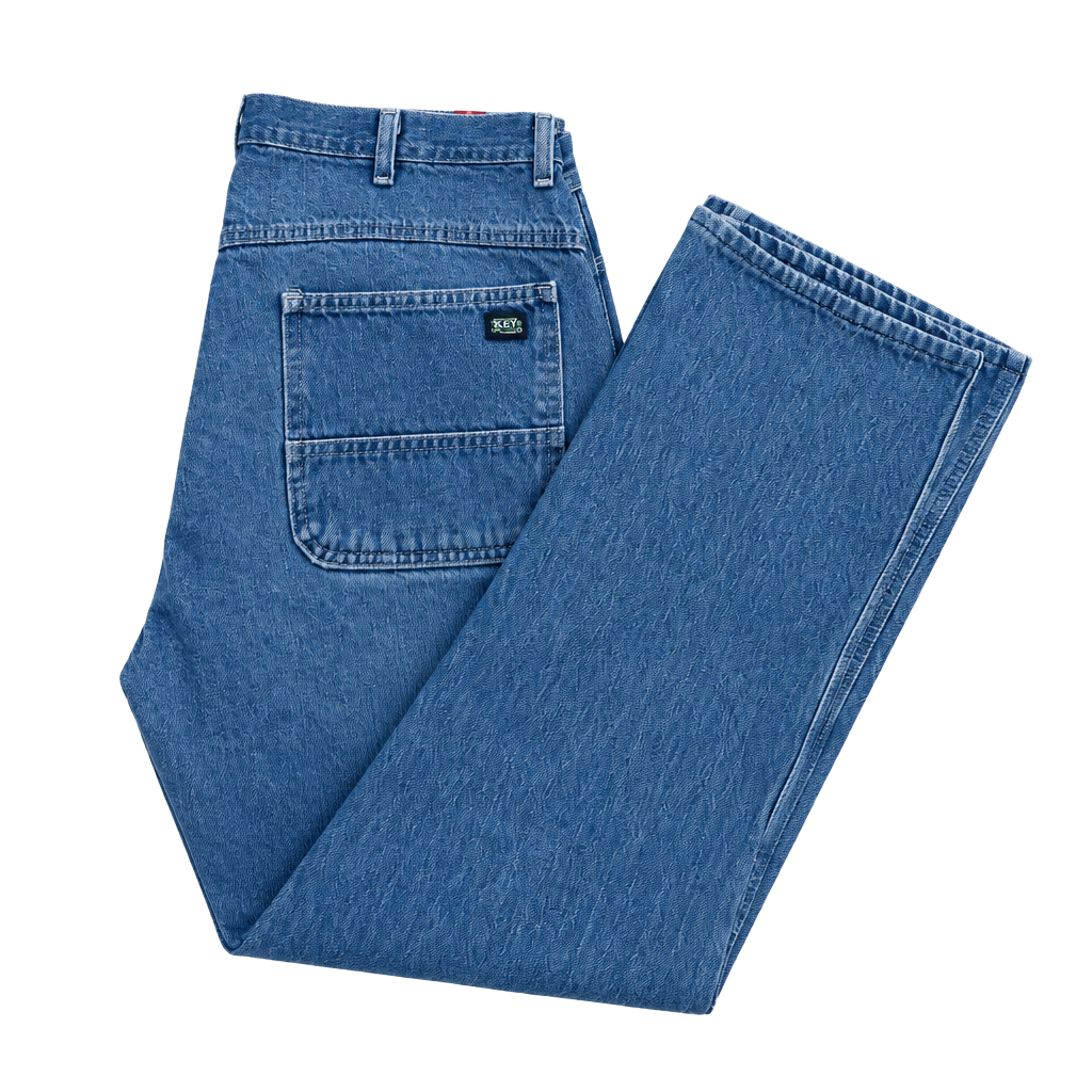 KEY Dungarees Carpenter Jeans 34x30 Blue Relaxed Straight Leg Workwear 1