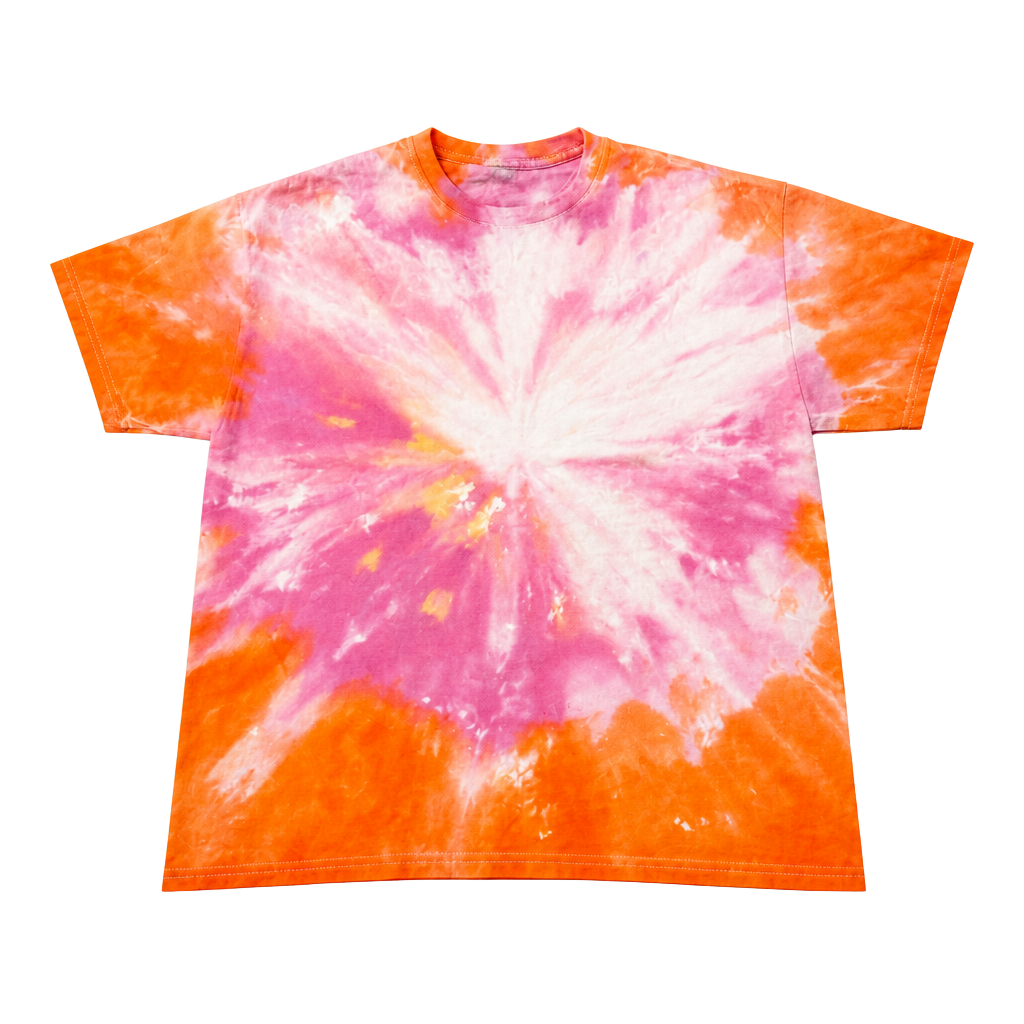Gildan Ultra Cotton Pink And Orange Tie Dye T-Shirt Size XL 1