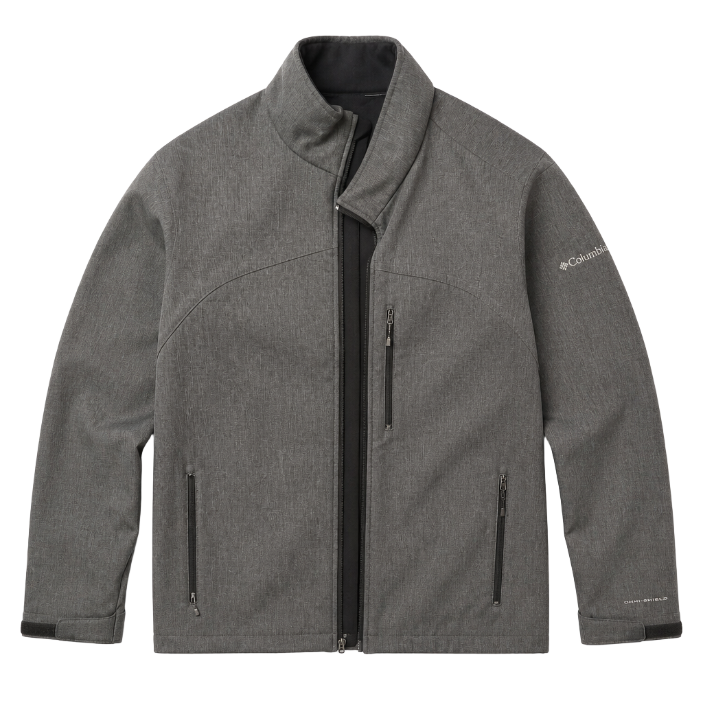 Columbia Ascender Softshell Jacket Mens XL Gray Omni-Shield Fleece Lined 1