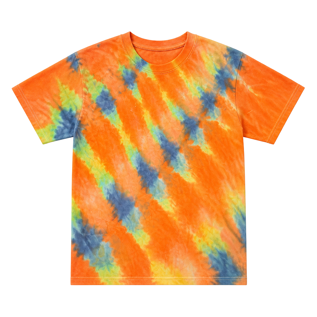 Gildan Ultra Cotton Orange And Blue Tie Dye T-Shirt 1