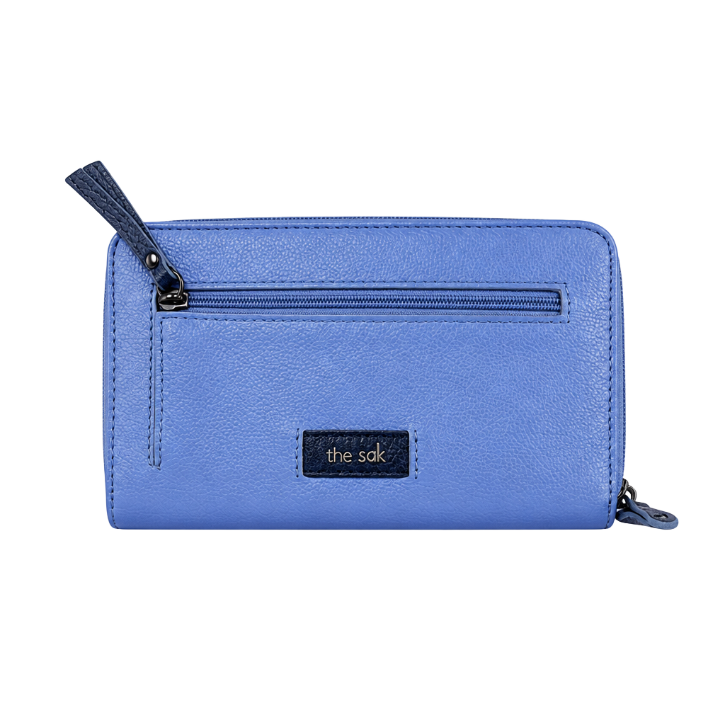 The Sak Blue Colorblock Leather Zip Around Wallet 1