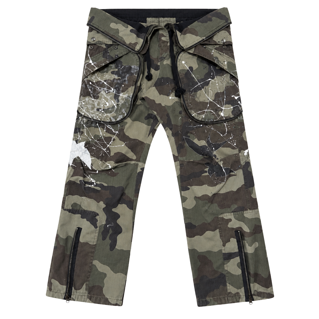 Faith Connexion Cargo Pants Size M Camo Paint Splatter 1
