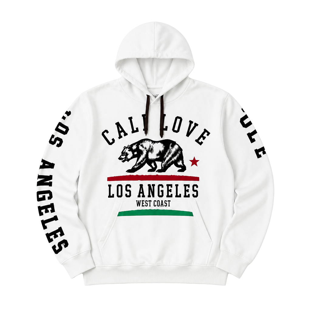 On Fire Cali Love Los Angeles Graphic Hoodie Size M 1