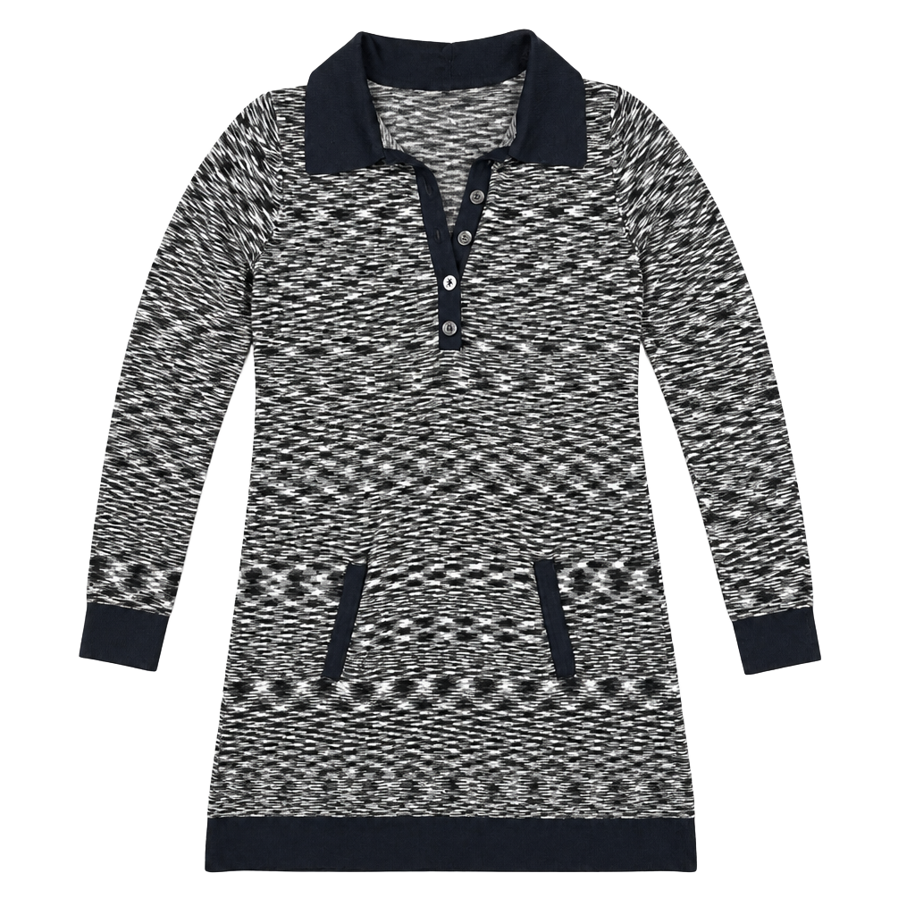 Missoni for Target Black and White Zig Zag Knit Long Sleeve Polo Dress 1