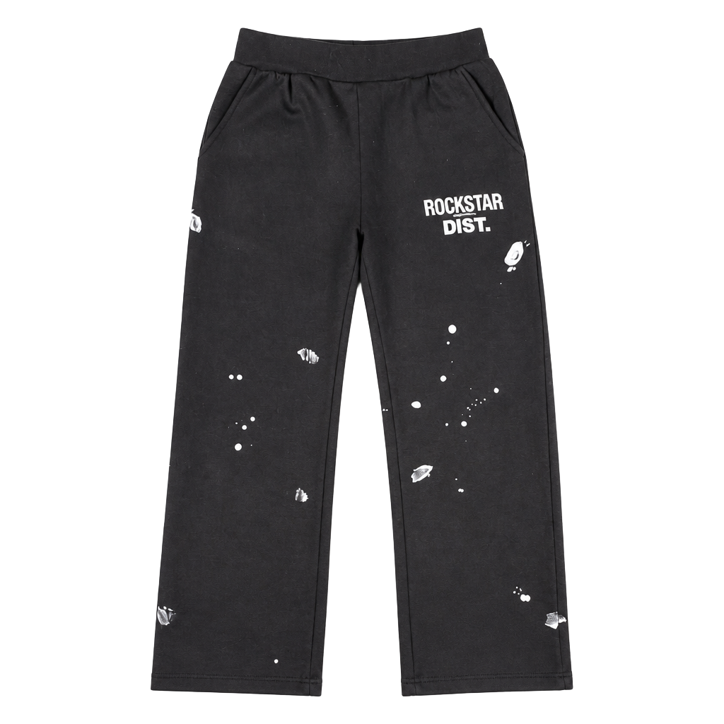 Rockstar Original Dist. Paint Splatter Flare Track Pants 1
