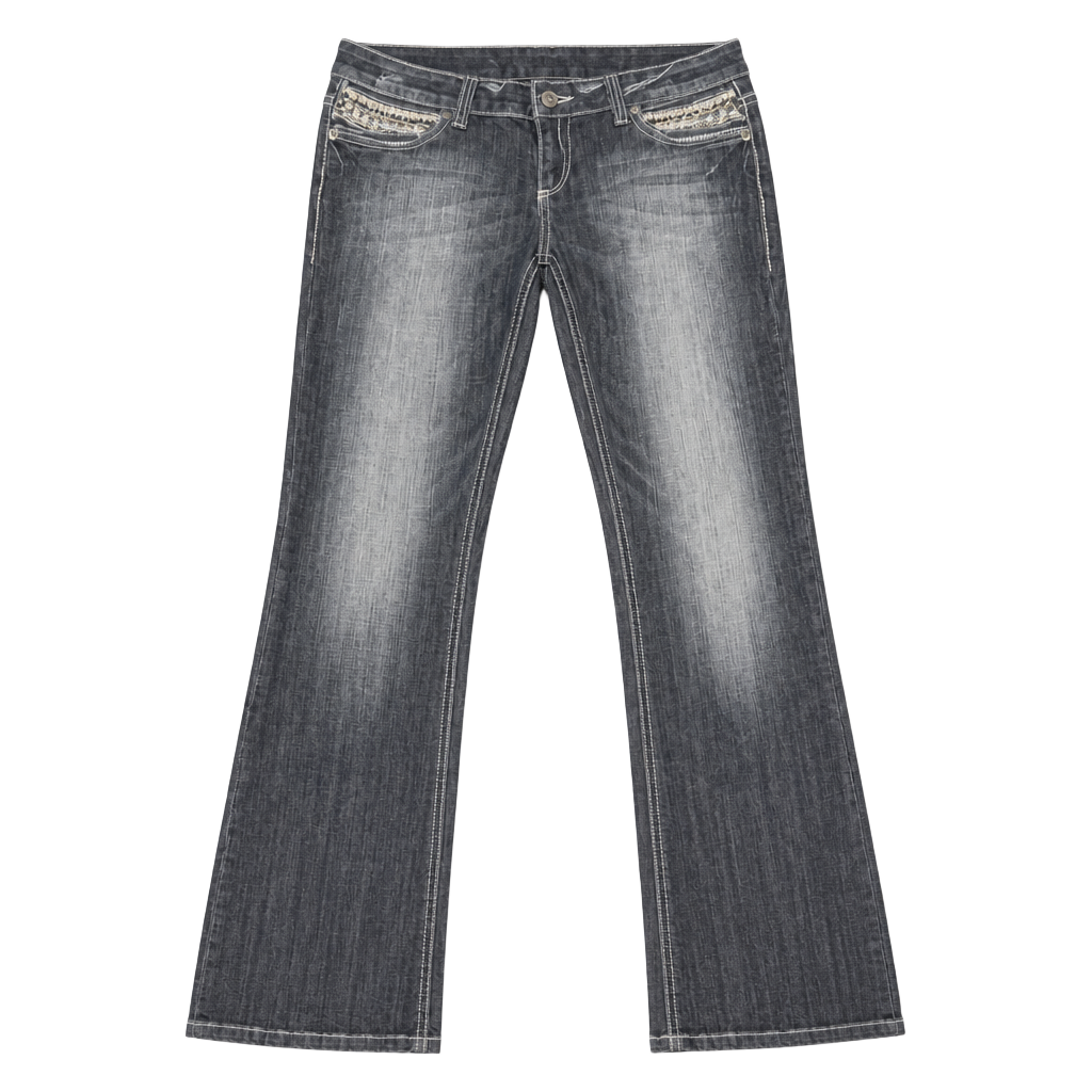 Cello Jeans Women's Embellished Studded Bootcut Denim 1