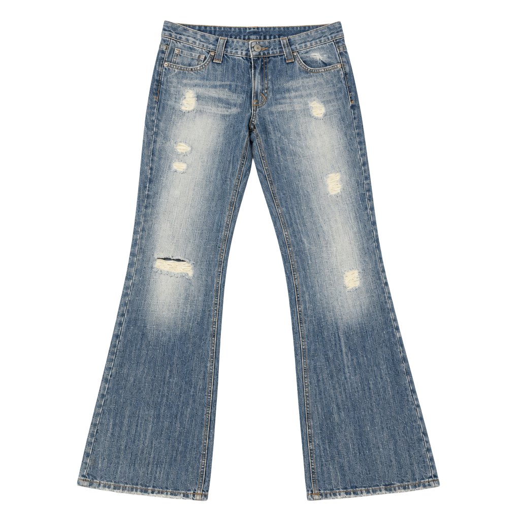 Smarque Distressed Bootcut Jeans 1