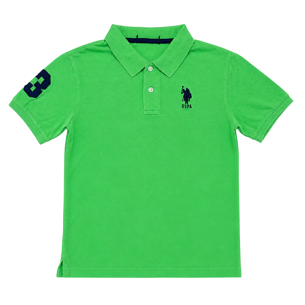 U.S. Polo Assn. Mens Slim Fit Short Sleeve Polo Shirt with Applique Green Flash Medium : , 1